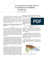 Casos Practicos de Insercion de Energia Solar en Las Redes de Distribucion en La Republica Dominicana