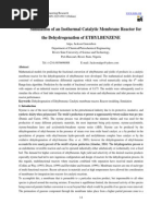 Simulation of An Isothermal Catalytic Membrane Reactor For The Dehydrogenation of ETHYLBENZENE