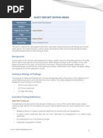 Audit Report Rating Memo