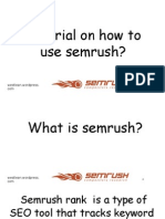 Tutorial On How To Use SemRush