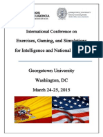 Exercises, Gaming, and Simulations For Intelligence and National Security Conference Program