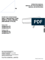 Manual de Funcionamento Ar Cond. Fujitsu 24000 Btu Split High Wall