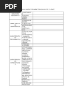 Matriz de Caracterizacion Del Cliente