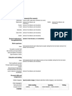 Model CV Curriculum Vitae European Engleza