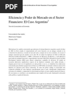 Eficiencia y Poder de Mercado en El Sector Financiero