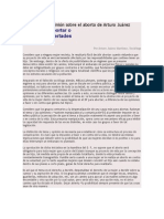 ARTÍCULO de Opinión Sobre El Aborto de Arturo Juárez