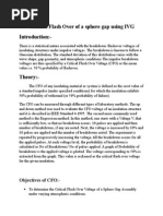 Critical Flash Over of A Sphere Gap Using IVG