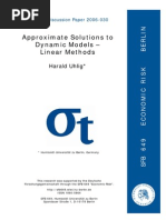 Approximate Solutions To Dynamic Models - Linear Methods: Harald Uhlig