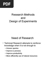 Research Methods and Design of Experiments