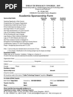 Academia Sponsorship Form: Indian Technology Congress - 2015