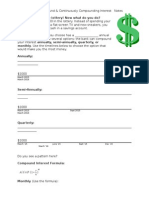 Compound & Continuously Compounding Interest Notes