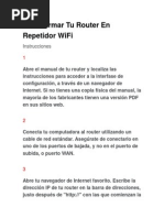 Transformar Tu Router en Repetidor WiFi