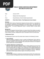 Redwood City - Public Works Memo - Police Patrol Vehicle - Fleet Replacement Cycle Analysis 010515