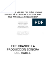 Explorando La Produccion Sonora Del Habla