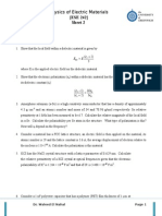 Physics of Electric Materials Sheet 2