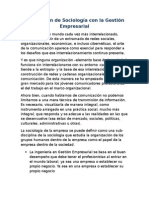 La Relación de Sociología Con La Gestión Empresarial