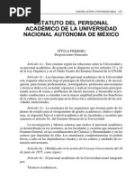 Estatuto Personal Academico UNAM