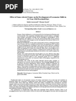 Effect of Some Selected Games On The Development of Locomotor Skills in 4-6 Year-Old Preschool Boys