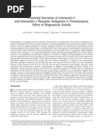 Placental Secretion of Interleukin-1 and Interleukin-1 Receptor Antagonist in Preeclampsia: Effect of Magnesium Sulfate