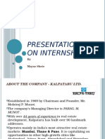 Presentation On Internship: by Mayur Shete