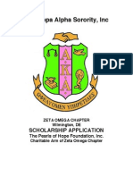 Alpha Kappa Alpha Sorority 2015 Scholarship Application