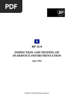 RP 32-6 Inspection and Testing of In-Service Instrumentation