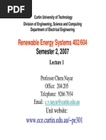 Overview Renewable Energy Systems 402