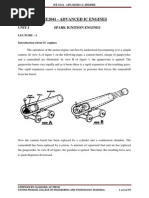 Me2041 - Advanced Ic Engines: Unit-I Spark Ignition Engines