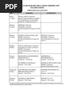 CSEC Timetable 2015