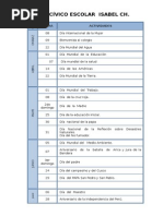 Calendario Civico Escolar Isabelll