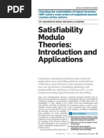 Satisfiability Modulo Theories: Introduction and Applications