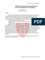 An Empirical Investigation of The Capital Asset Pricing Model: Studying Stocks On The Zimbabwe Stock Exchange