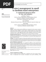 Project Management in Small To Medium-Sized Enterprises: A Comparison Between Firms by Size and Industry