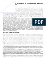 Una Mirada Desde Uruguay A La Coordinación Represiva Regional