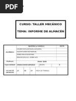 Informe de Taller Mecanico de Almacen