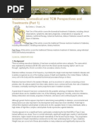 Diabetes Mellitus From Western and TCM Perspectives