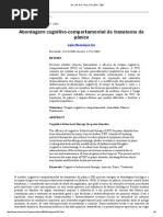 Terapia Cognitivo-Comportamental No Transtorno de Pânico.