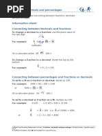 FSMA Fractions Decimals Percentages Student