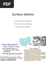 Surface Defects: Grain Boundaries External Surfaces Stacking Faults