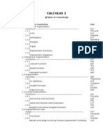 Calculus 1 Table of Contents