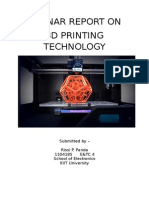 Seminar Report On 3D Printing