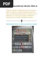 Boca No Ascendió Por Decreto