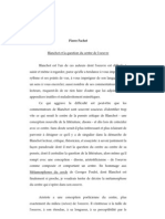 Blanchot Et La Question Du Centre de L'œuvre