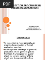 Inspection Procedure in Finishing Department