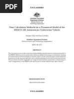 Trimcbcv Calculation Methods For A Dynamical Model of The Remus 100 AUV