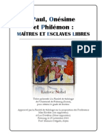 Maîtres Et Esclaves Libres - Paul Onesime Et Philemon