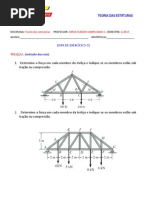 Lista de Exercicios 1 (Teoria Das Estruturas)