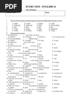 Entry Test: English 11: Time: 60 Minutes Student's Name: Marks