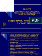 Tema: Proiectarea Procesului Tehnologic de Asamblare A