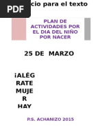 PLAN Dia Del Niño Por Nacer